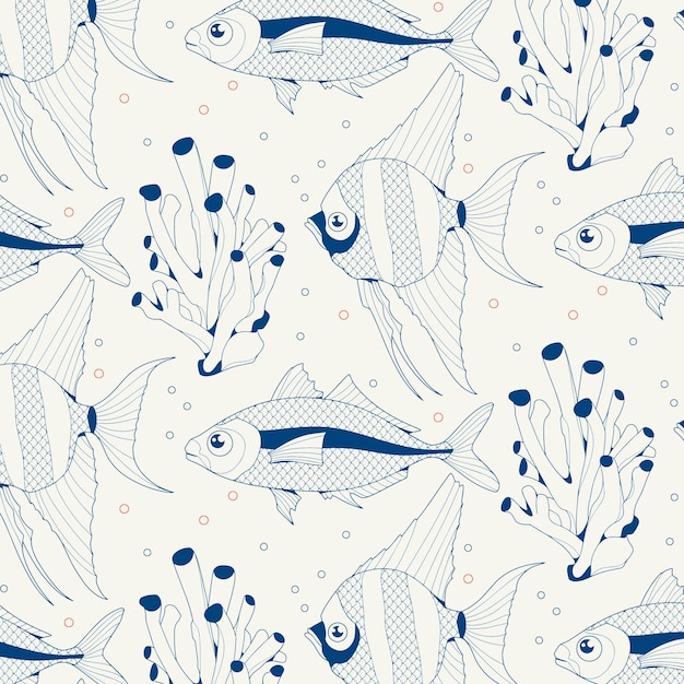 Ilustración de peces dibujada a mano