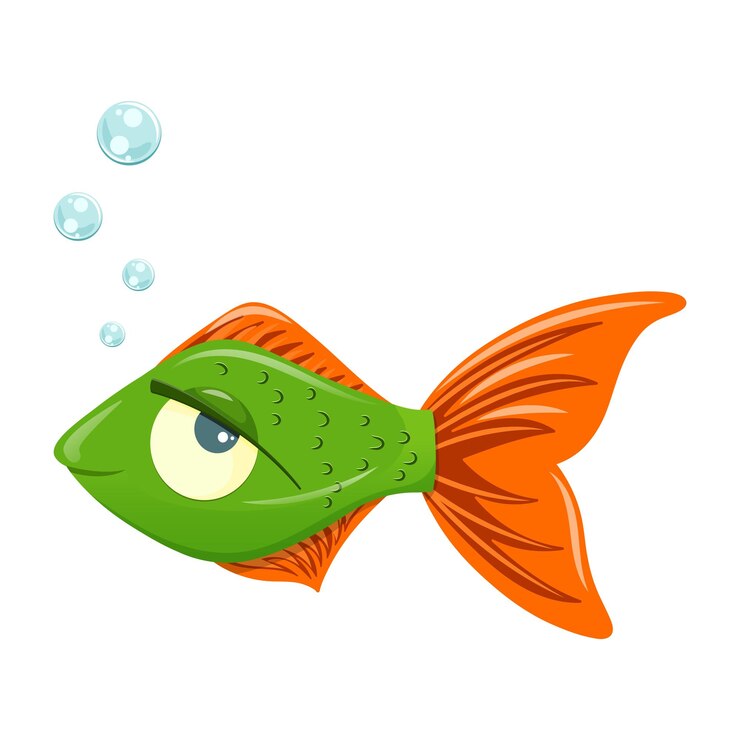 Vector ilustración de peces de dibujos animados lindo aislado sobre fondo blanco
