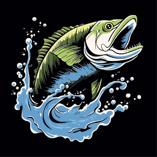 Vector ilustración de peces diseño de peces nadando en el agua