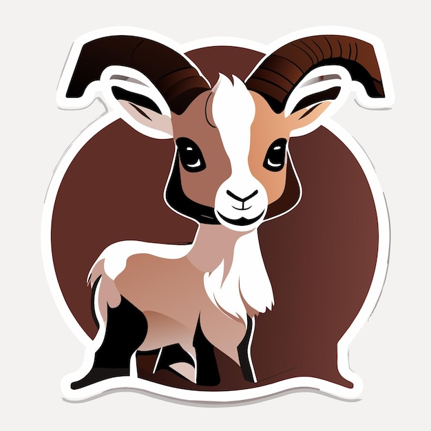 Vector ilustración de pegatina de cabra pigmea americana