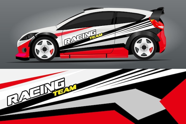 Ilustración de pegatina de calcomanía de coche de carreras Warp