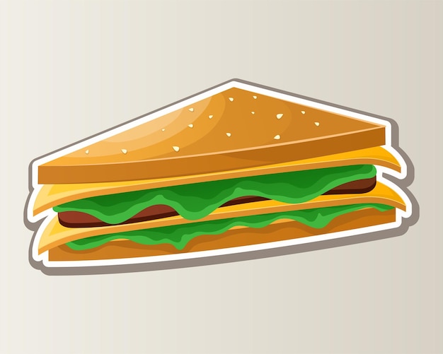 Ilustración de una pegatina de comida rápida de colores Esta ilustración muestra la comida rápida tradicional