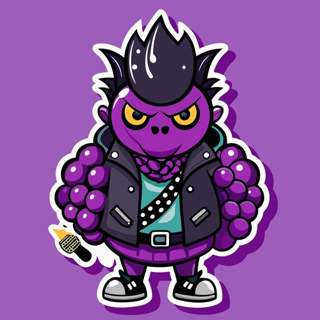 Ilustración de pegatina de dibujos animados diseñada como un NFT