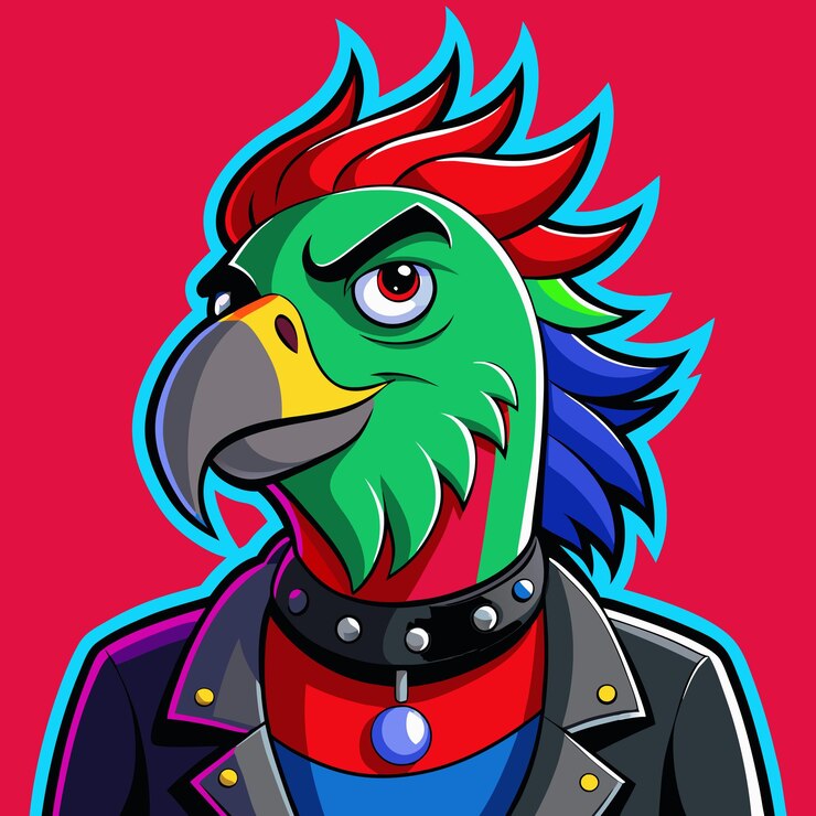 Vector ilustración de pegatina de dibujos animados diseñada como un nft
