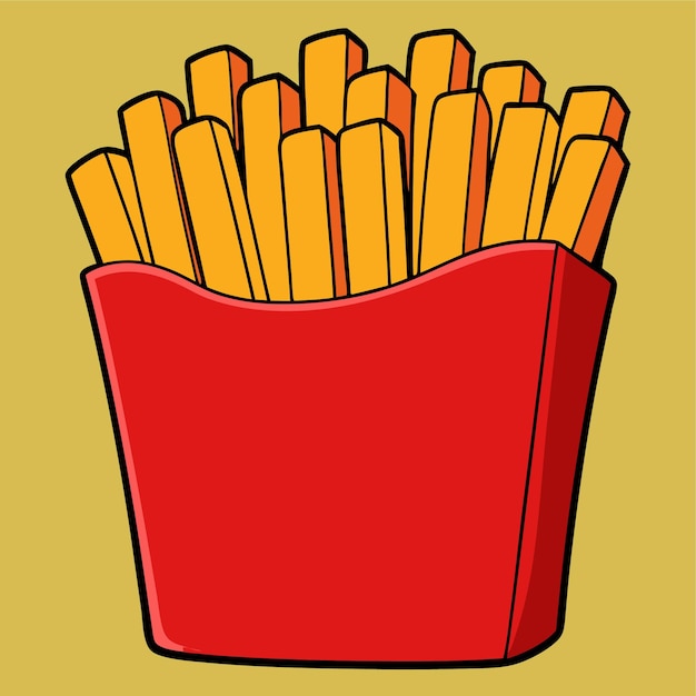 Ilustración de la pegatina del icono vectorial del clipart de las frituras francesas