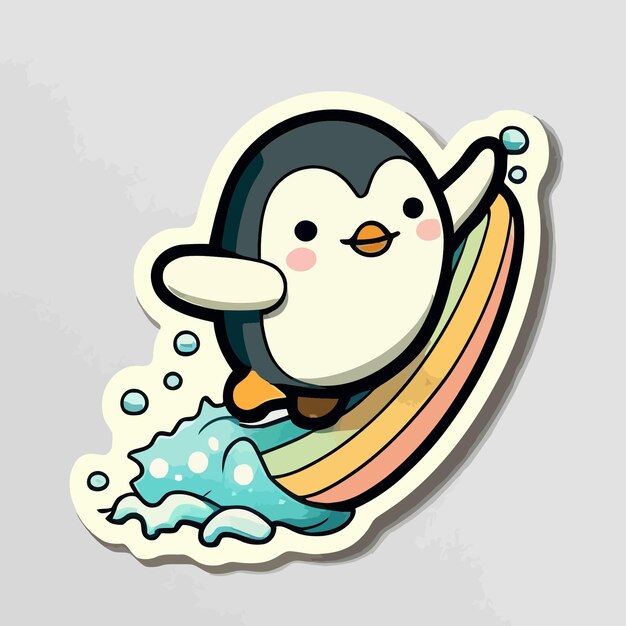 Vector ilustración de una pegatina de pingüino