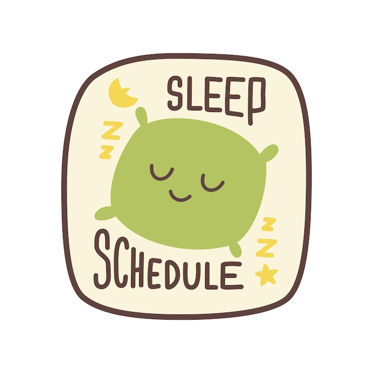 Ilustración de la pegatina retro del horario de sueño