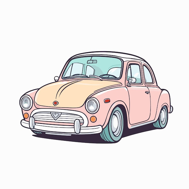 Vector ilustración de pegatinas de automóviles antiguos diseño vectorial retro