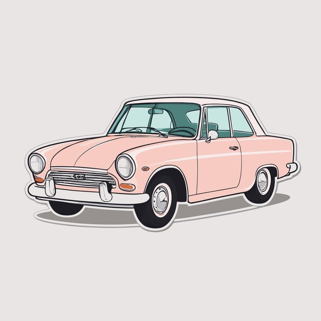 Vector ilustración de pegatinas de automóviles antiguos diseño vectorial retro