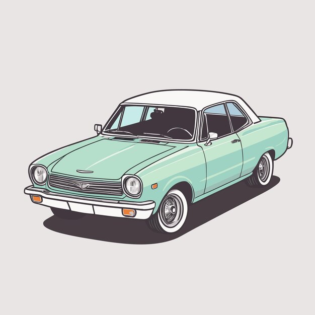 Vector ilustración de pegatinas de automóviles antiguos diseño vectorial retro