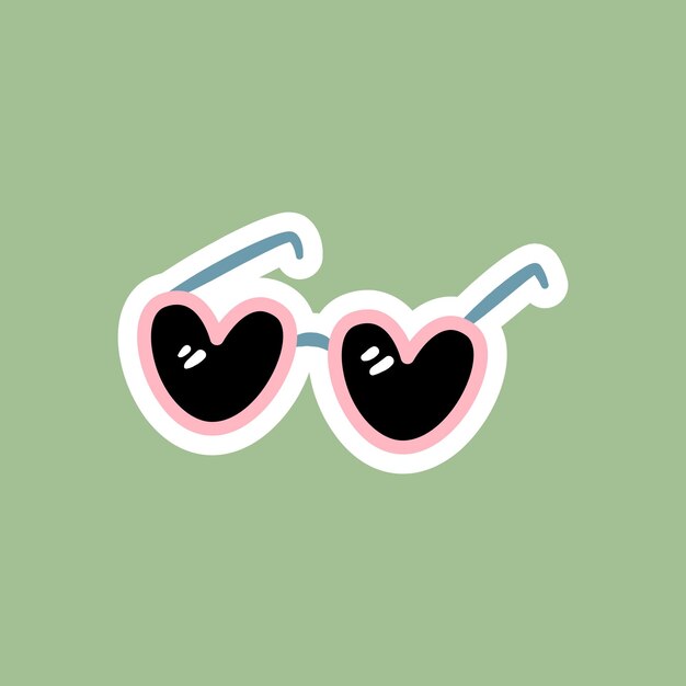 Ilustración de pegatinas para gafas de amor