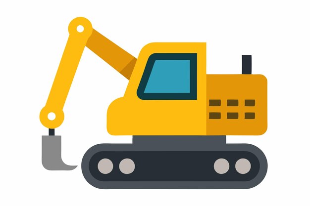 Ilustración de pegatinas con íconos vectoriales de arte para excavadoras