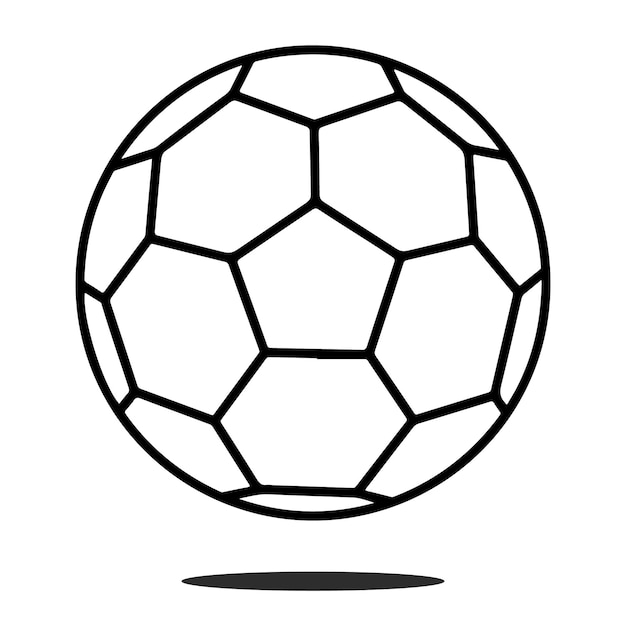 Ilustración de una pelota de fútbol en blanco y negro
