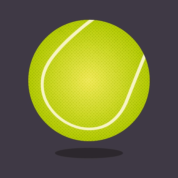 Ilustración de pelota de tenis verde claro único