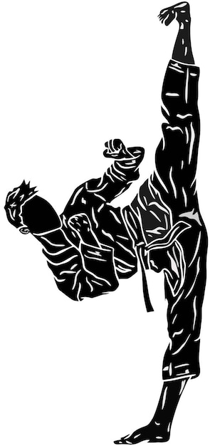 ilustración pencak silat fighter vector