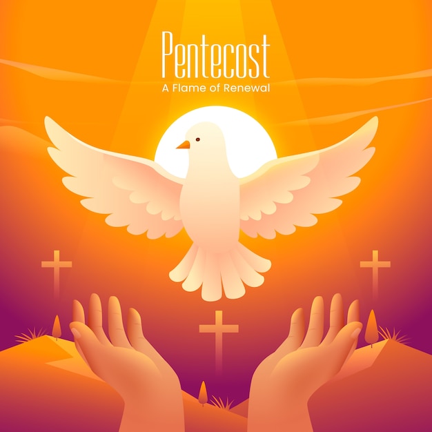 Ilustración de pentecostes con gradientes