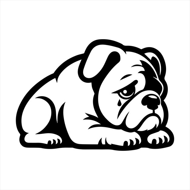 Ilustración de un pequeño bulldog francés lindo imágenes divertidas de un cachorro Vector bulldog alemán cachorro gracioso