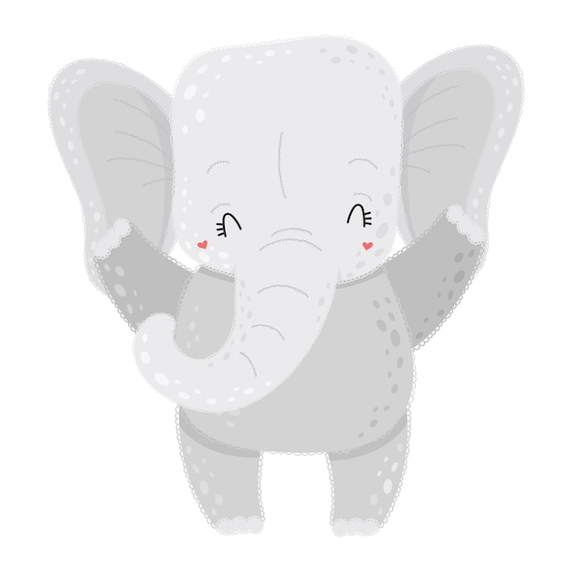 Vector ilustración de un pequeño elefante lindo. ilustración de vector de lindo animal.