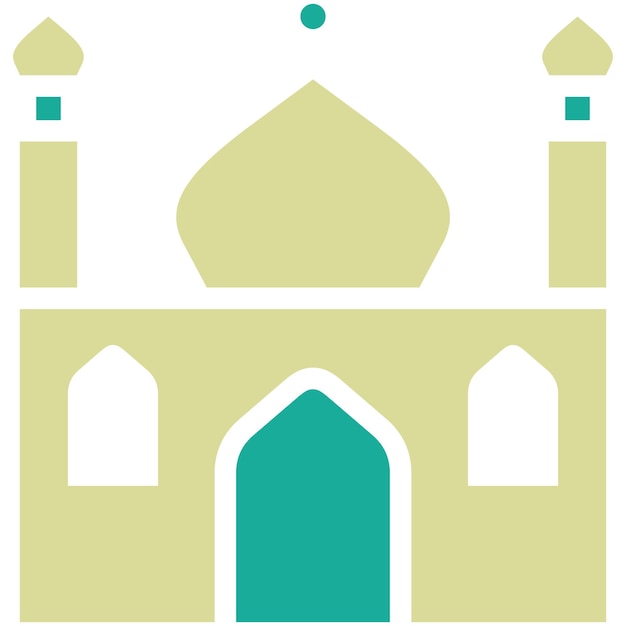 Ilustración de un pequeño icono vectorial de la mezquita del conjunto de iconos del Ramadán