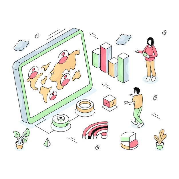 Ilustración perfecta del diseño del alojamiento en la nube