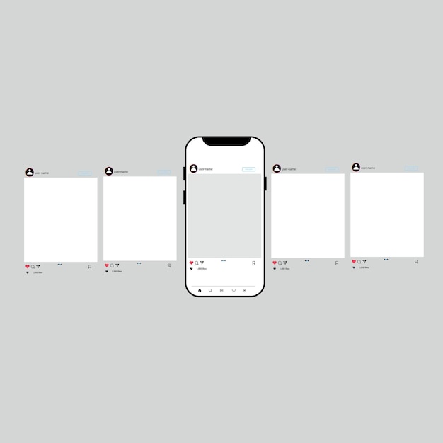 Ilustración perfecta de postframe de redes sociales Maqueta de publicación de Instagram de calidad premium