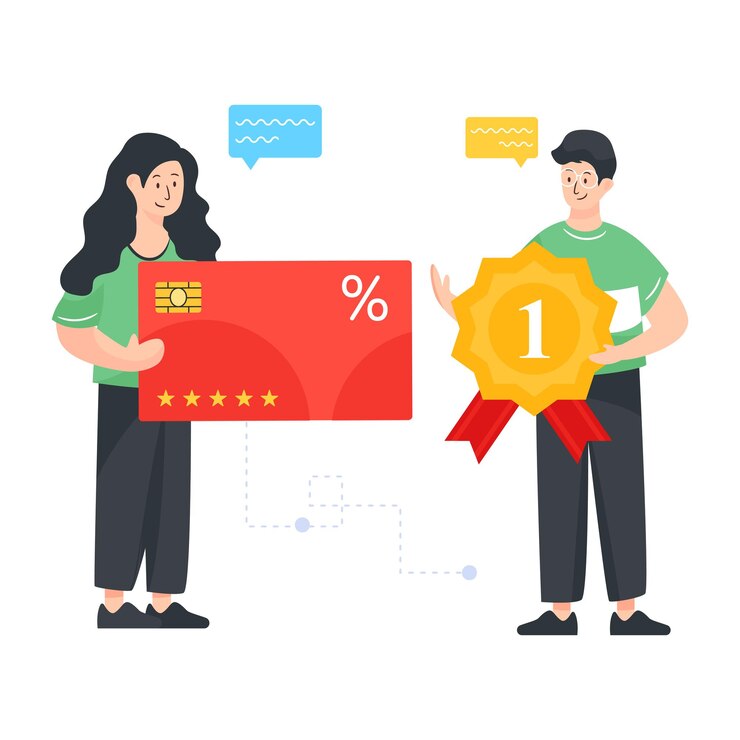 Vector una ilustración perfecta del programa de fidelización de clientes en diseño plano.