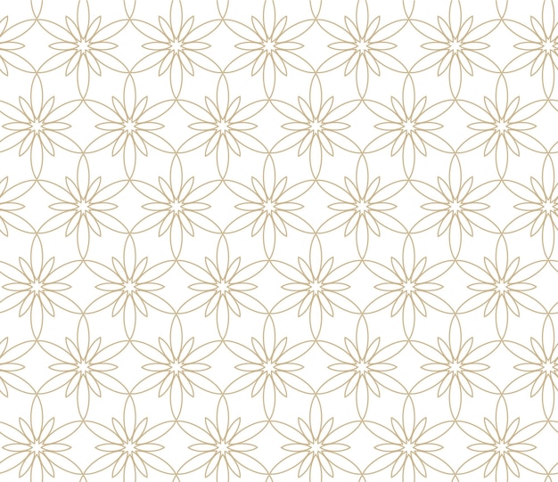 Ilustración perfecta de vector moderno. Patrón de oro lineal sobre un fondo blanco. Patrón ornamental para folletos, impresión, papel tapiz, fondos