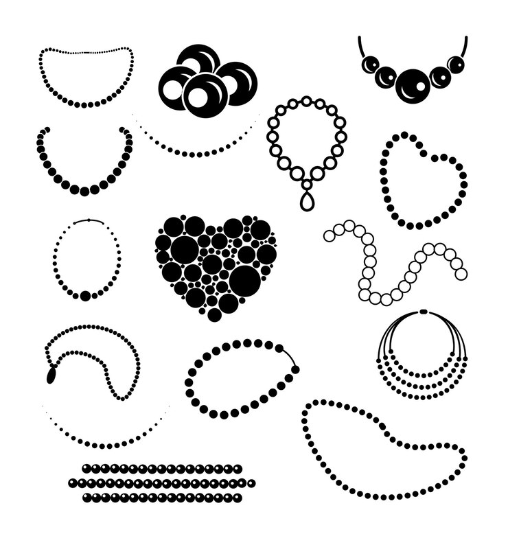 Ilustración de perlas Colección de imágenes prediseñadas vectoriales aisladas Joyas de perlas Regalo de riqueza brillante 3D