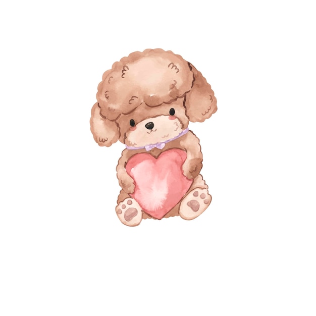 Ilustración de perro acuarela para niños