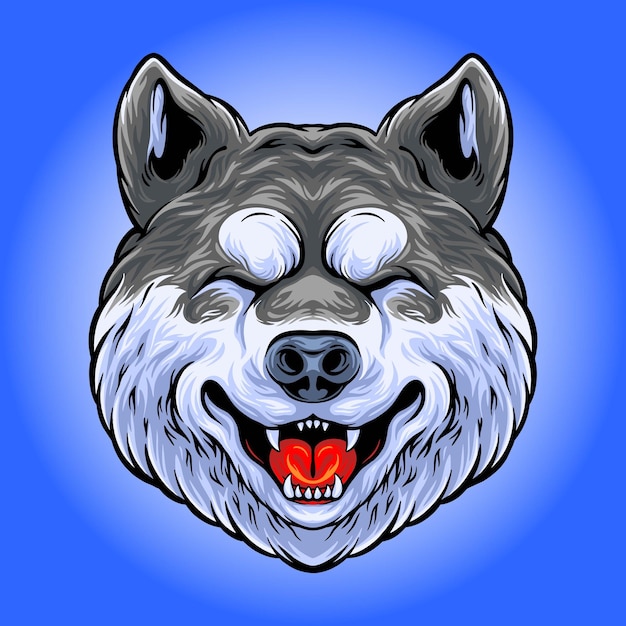 Vector ilustración de perro bebé husky siberiano