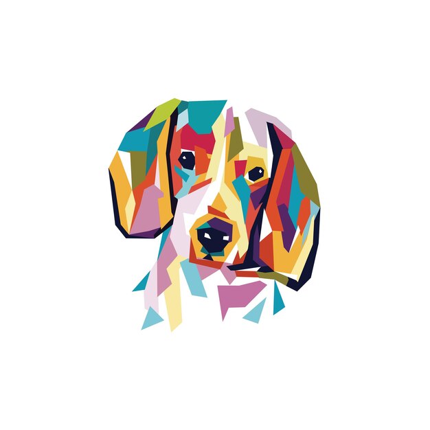 Vector ilustración de perro brillante y audaz