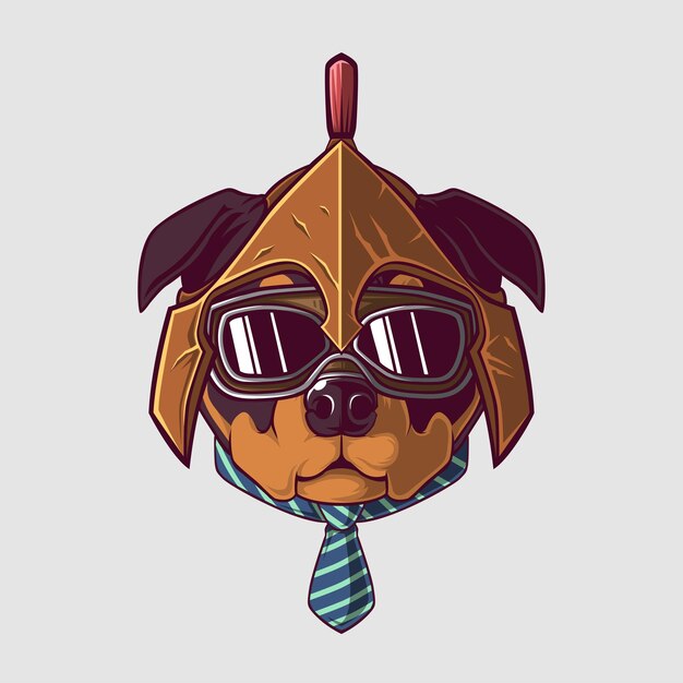 Ilustración de un perro en un estilo lindo