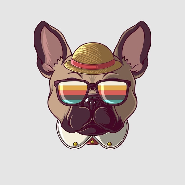 Ilustración de perro en un estilo lindo.