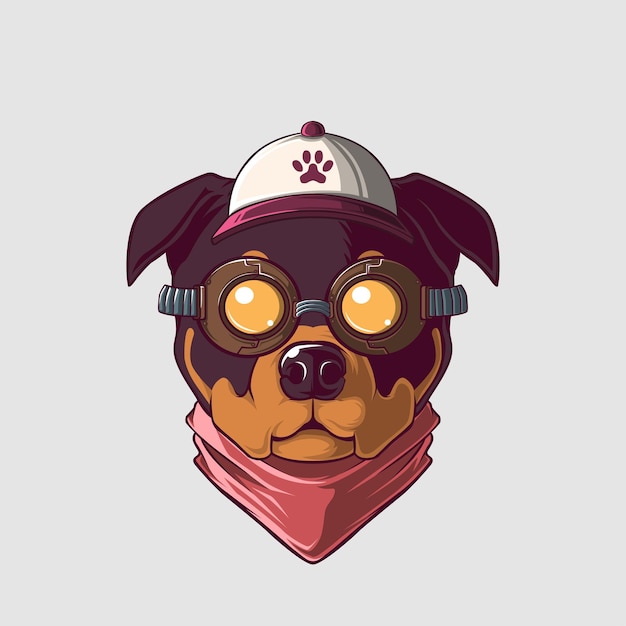 Ilustración de un perro en un estilo lindo