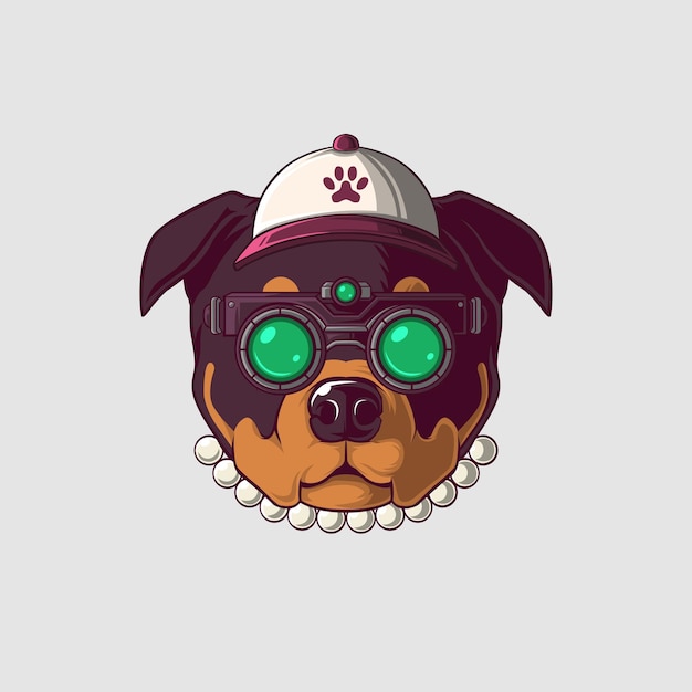 Ilustración de un perro en un estilo lindo