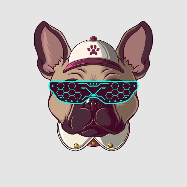 Ilustración de perro en un estilo lindo.