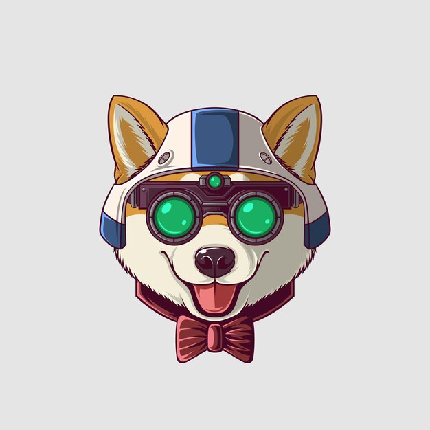 Ilustración de un perro en un estilo lindo