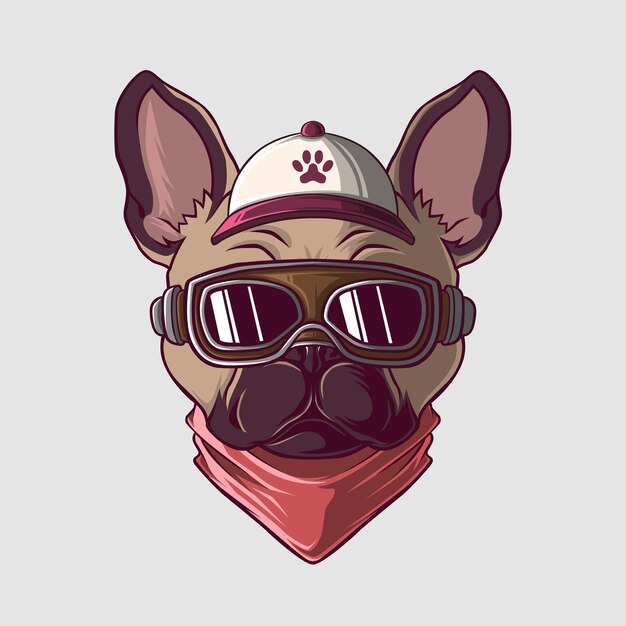 Ilustración de perro en un estilo lindo.