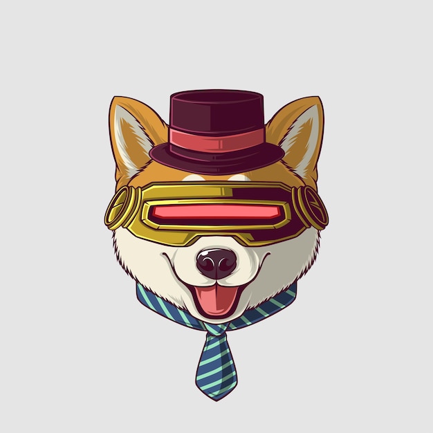 Ilustración de un perro en un estilo lindo