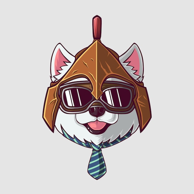 Ilustración de un perro en un estilo lindo