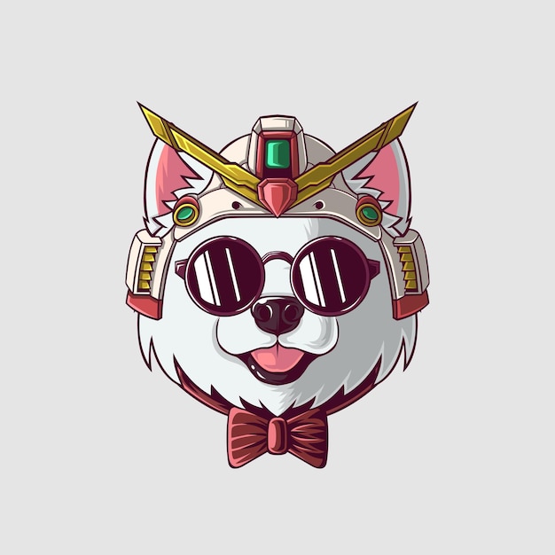 Ilustración de un perro en un estilo lindo