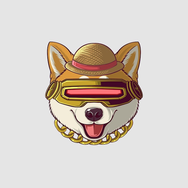Ilustración de un perro en un estilo lindo