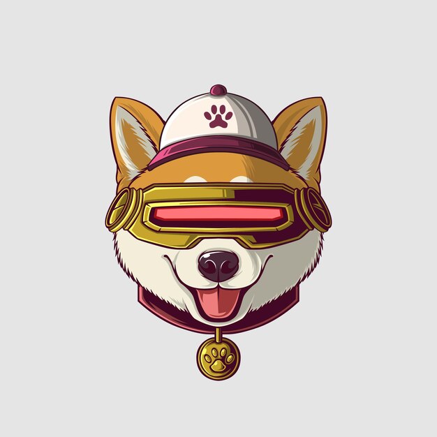 Ilustración de un perro en un estilo lindo