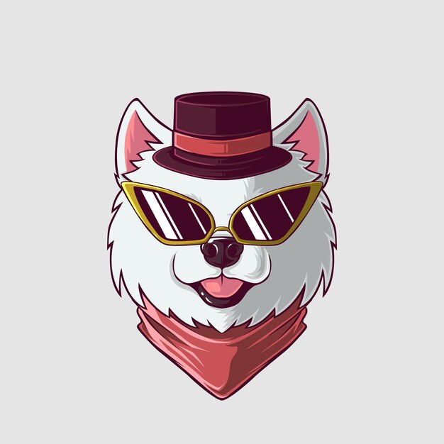 Ilustración de un perro en un estilo lindo