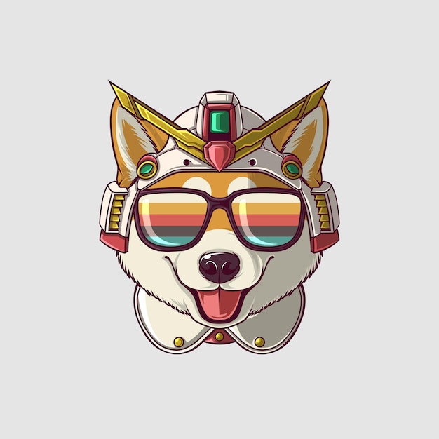 Ilustración de un perro en un estilo lindo