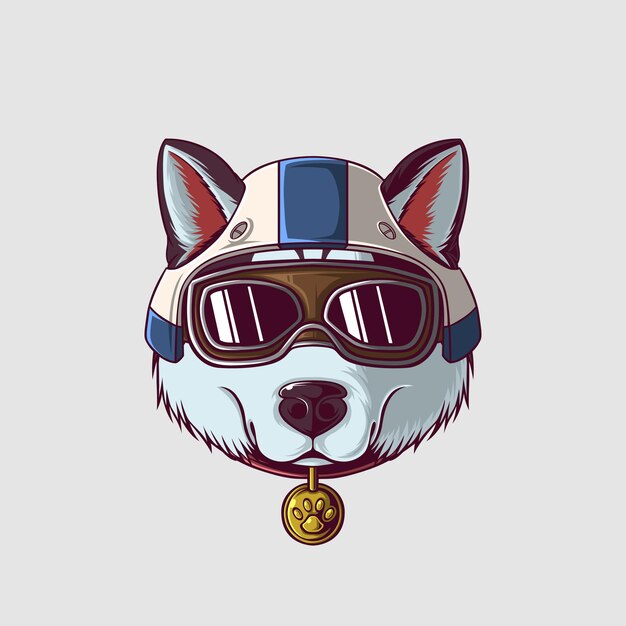 Ilustración de un perro en un estilo lindo