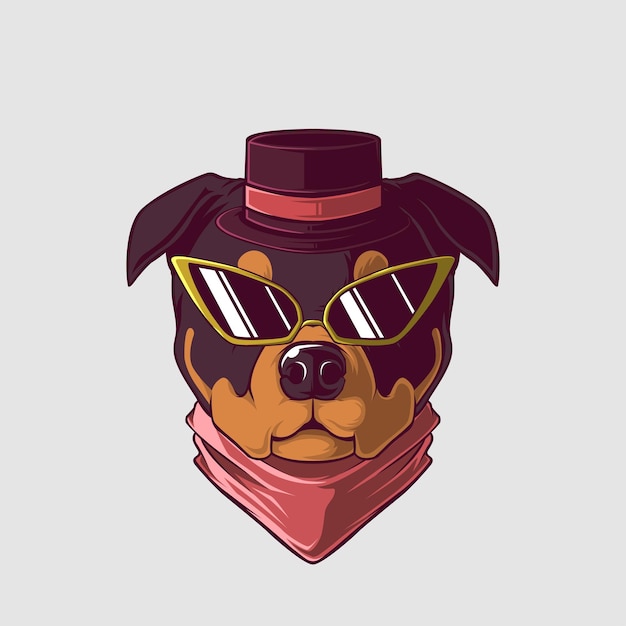 Ilustración de un perro en un estilo lindo