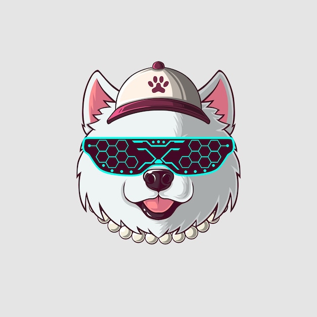 Ilustración de un perro en un estilo lindo
