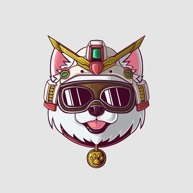 Ilustración de un perro en un estilo lindo
