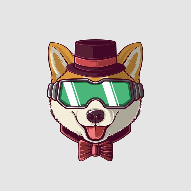 Ilustración de un perro en un estilo lindo